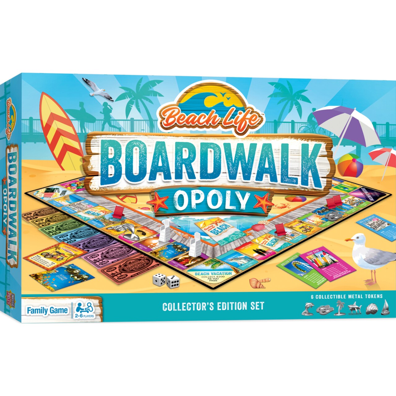 Masterpieces Opoly Family Board Games -Beach Life Boardwalk Opoly
